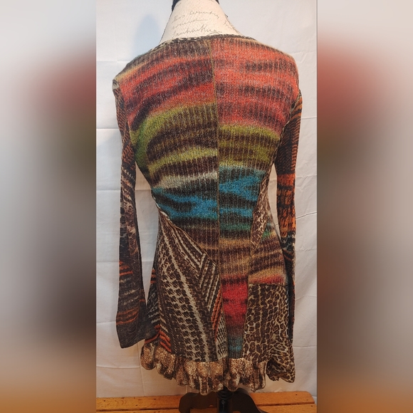 Adore Multi-Colored Tunic Knit Top Size S Like New - Picture 2 of 9